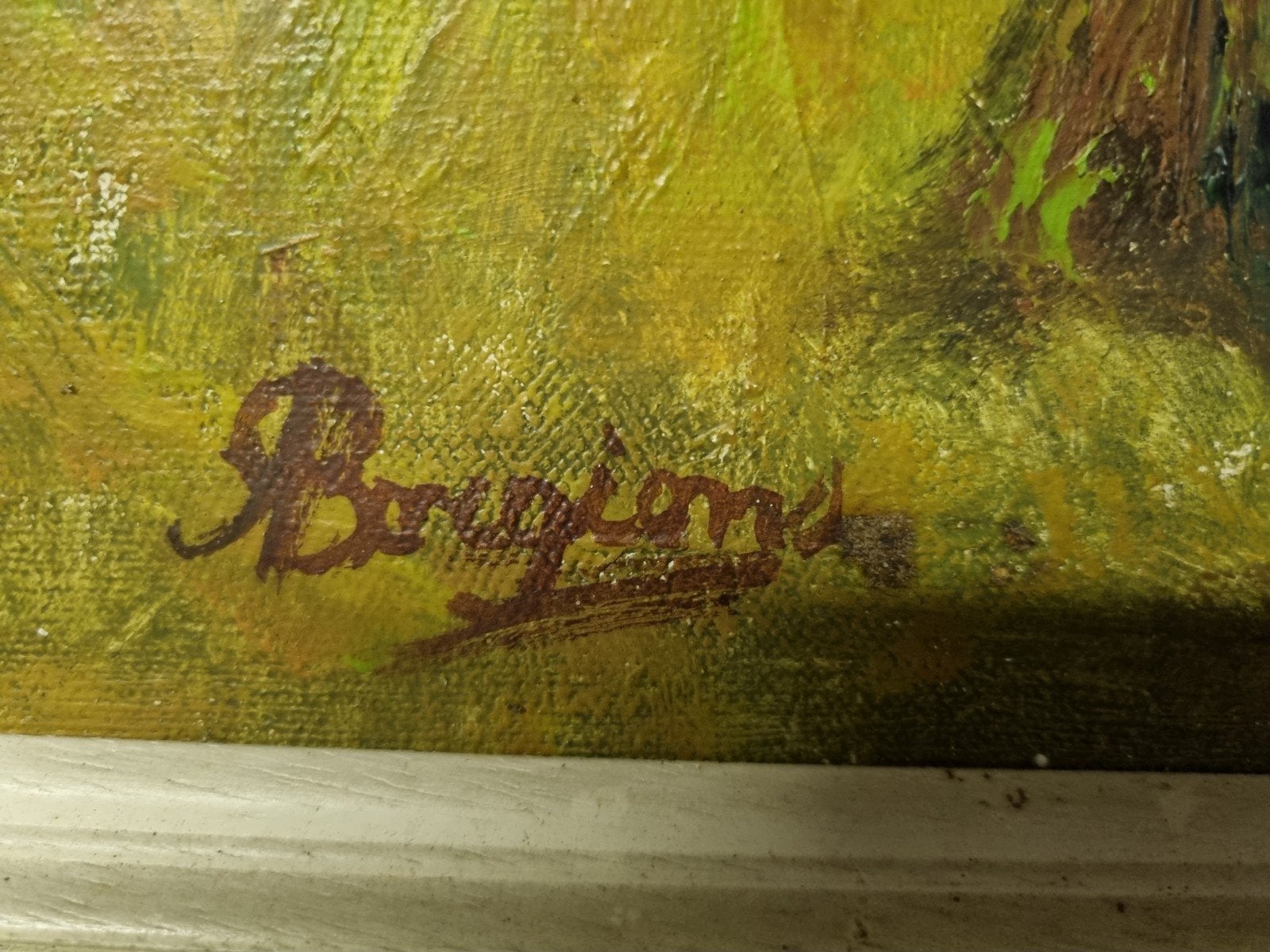 tres beau tableau paysage sur toile signé, Antiek en Kunst, Ophalen, Gesigneerd, Landschap, Doek
