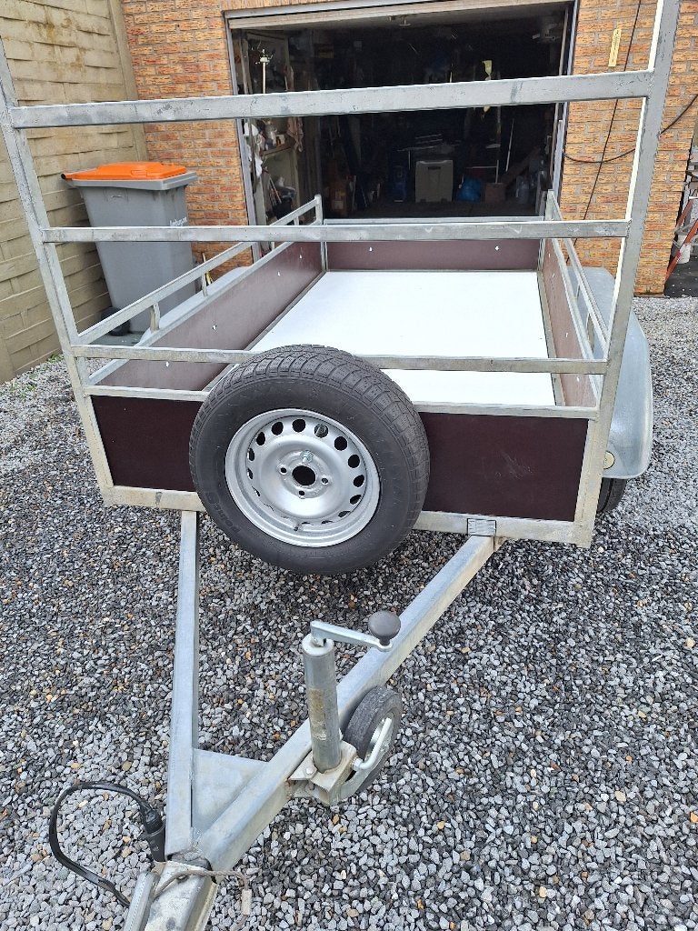 aanhangwagen dub as 257x132 nieuw hout,nieuwe banden, Enlèvement, Comme neuf