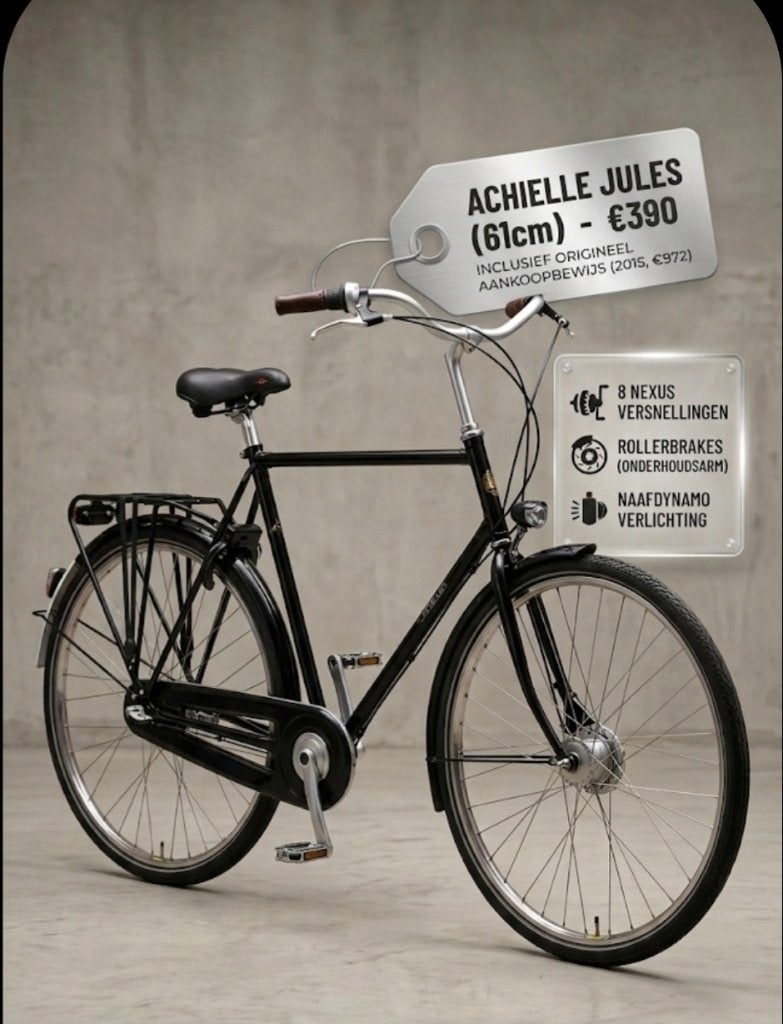 Mooie Achielle Jules stadsfiets (met aankoopbewijs), Gebruikt, Versnellingen, 61 tot 65 cm, Ophalen