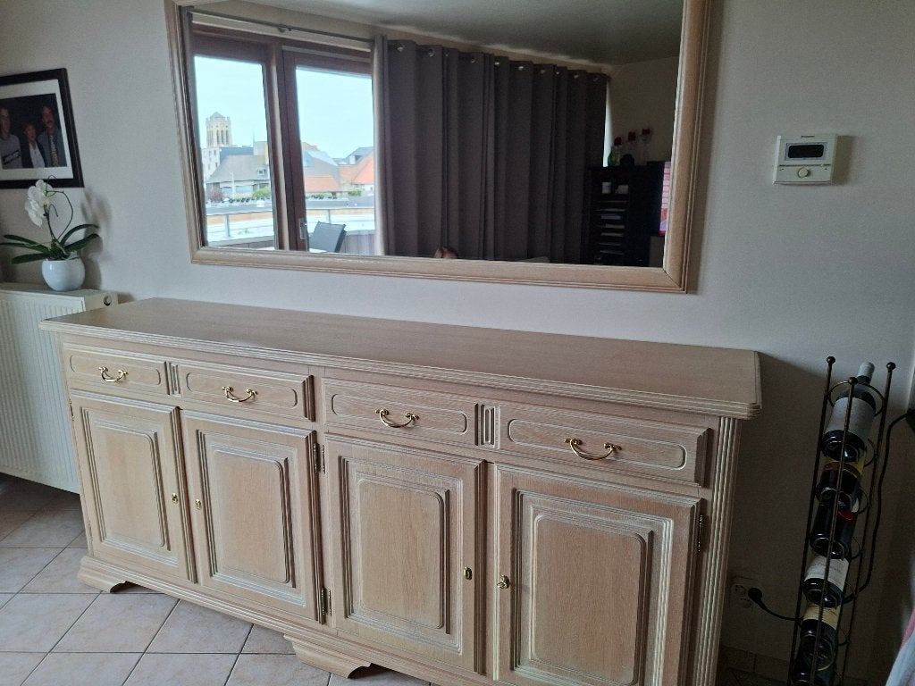Buffetkast met spiegel & vitrine kast, Enlèvement, Utilisé, Avec tiroir(s), 150 à 200 cm