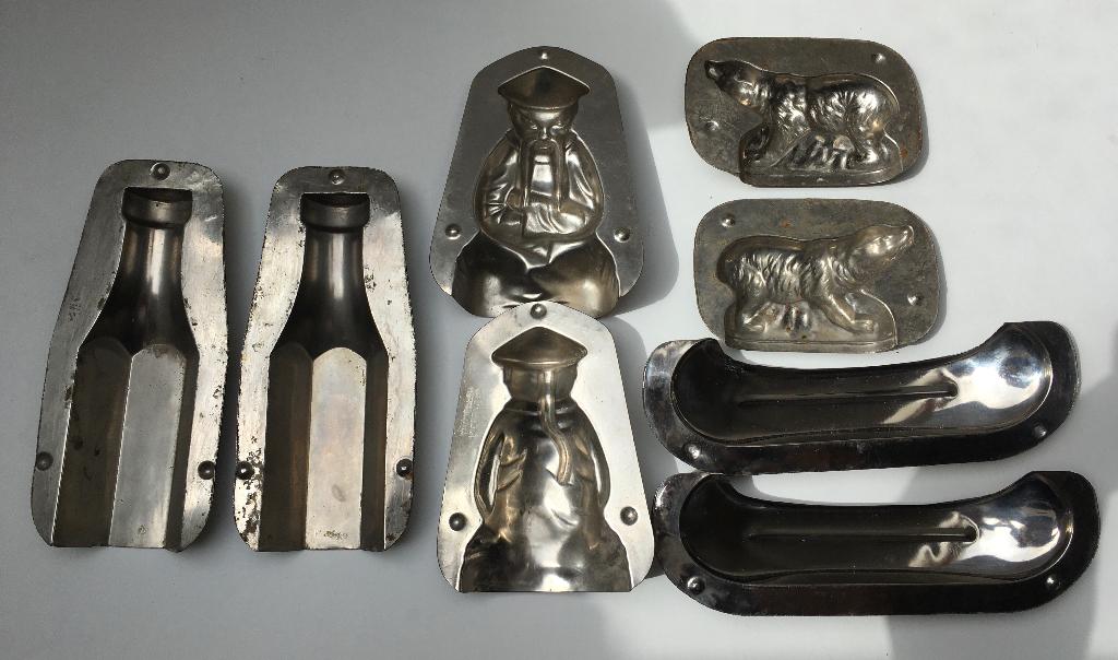 Lot van 4 oude chocolademallen, Antiek en Kunst, Ophalen