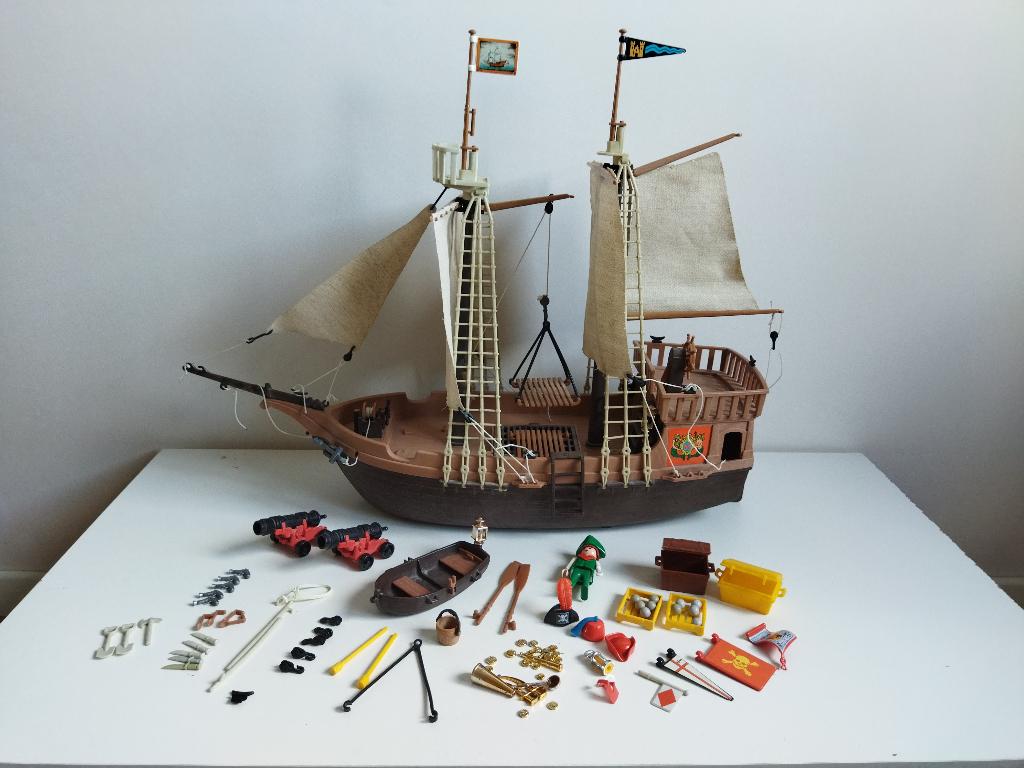 Playmobil piraten schip boot 3550 jaren 80, Kinderen en Baby's, Speelgoed | Playmobil, Gebruikt, Complete set, Ophalen of Verzenden