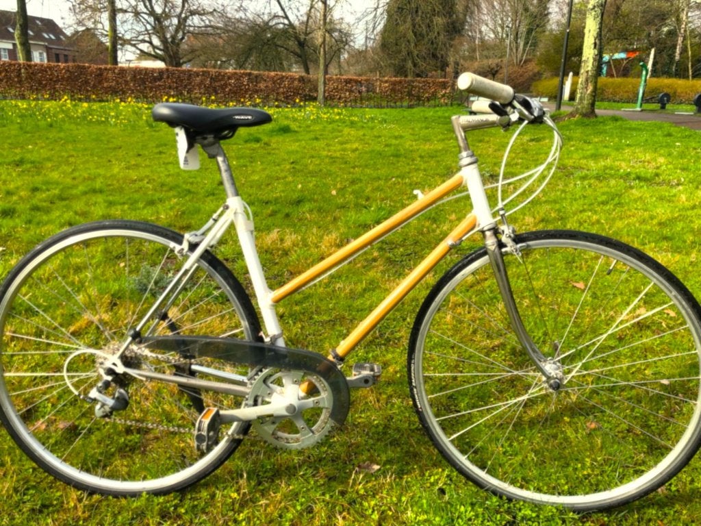 Stijlvolle damesfiets met houtwrap, Enlèvement