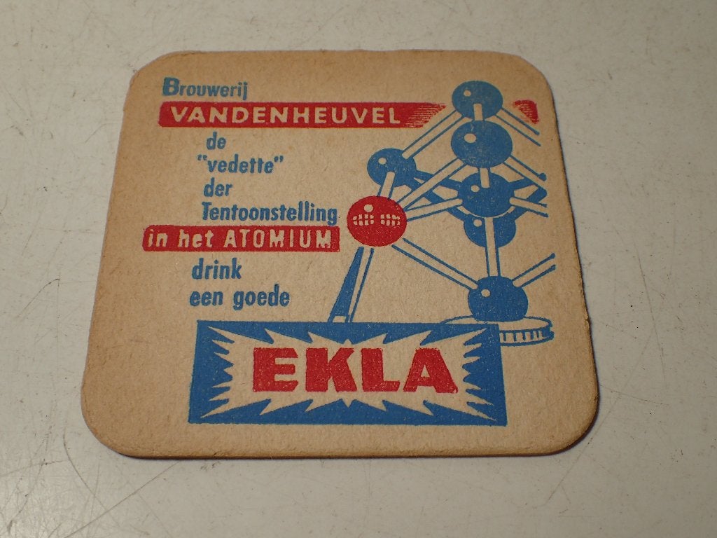 oud bierviltje Ekla  1958, Enlèvement ou Envoi, Utilisé, Sous-bock, Autres marques