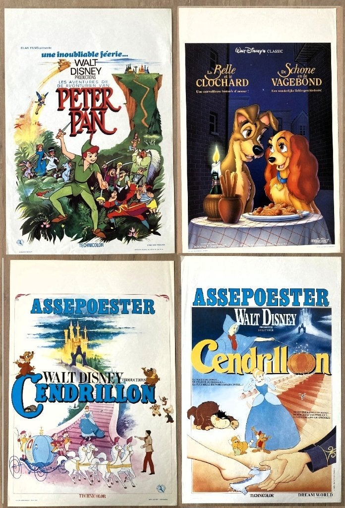 Walt Disney Productions - 71 bioscoop posters, Ophalen of Verzenden, Overige figuren, Plaatje of Poster