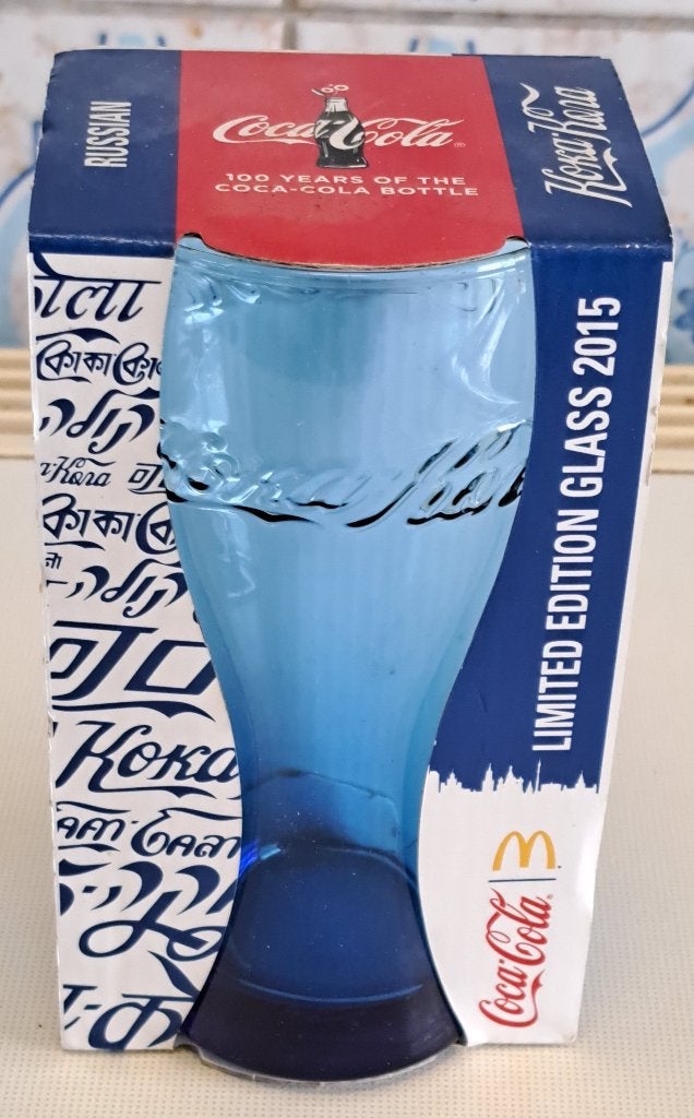 Verre bleu Coca Cola neuf dans son emballage, Collections, Enlèvement, Neuf, Verre à soda