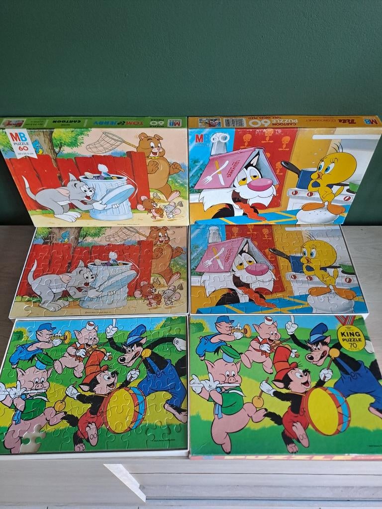 3 vintage puzzels Tom & Jerry Tweety & Sylvester Walt Disney, Ophalen