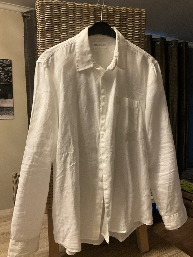 Hemden large zara, youngla, Kleding | Heren, Overhemden, Ophalen, Zo goed als nieuw, Beige