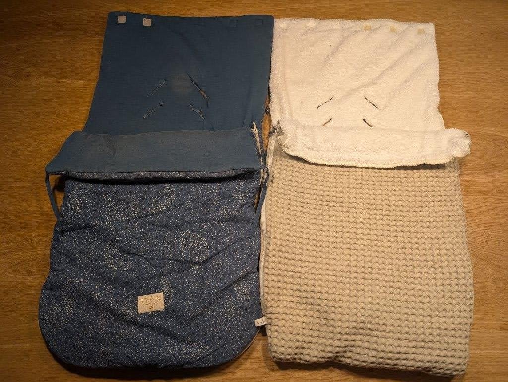 2 Voetenzakken van Koeka en Nobodinoz, Kinderen en Baby's, Dekens, Slaapzakjes en Inbakerproducten, Gebruikt, Voetenzak, Koeka