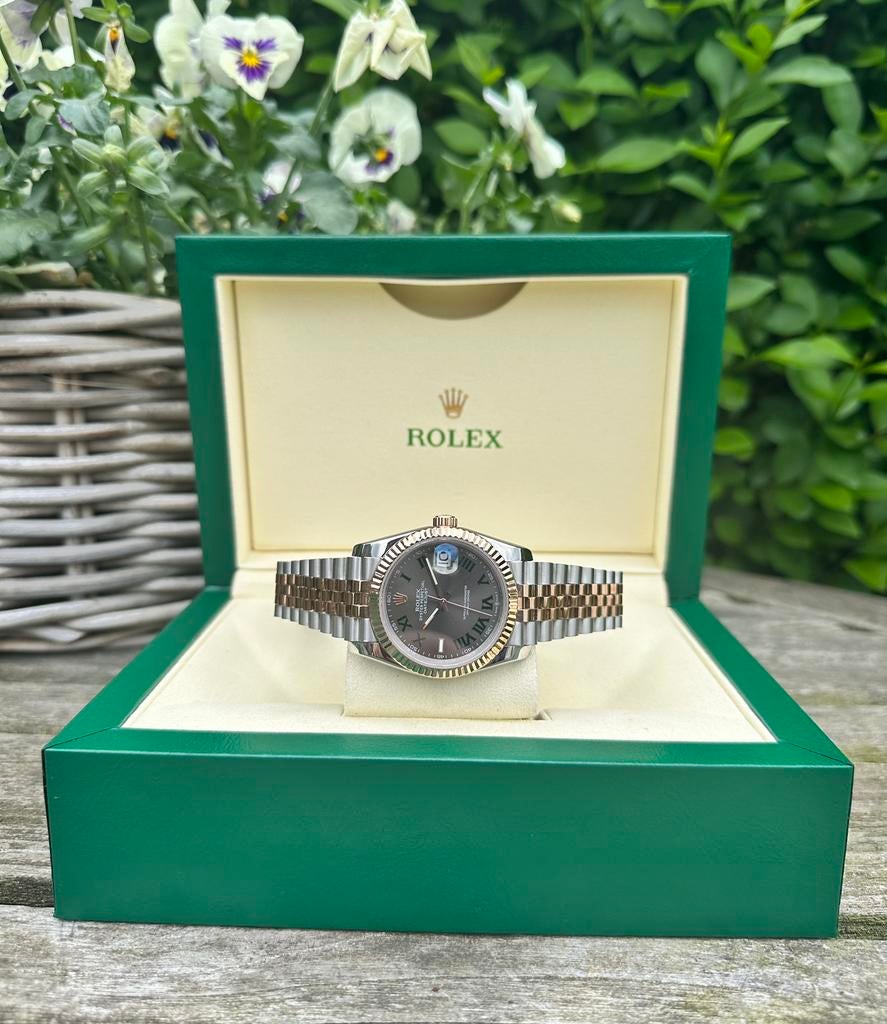 Rolex Datejust Wimbledon, Handtassen en Accessoires, Horloges | Heren, Ophalen of Verzenden, Nieuw, Goud, Rolex
