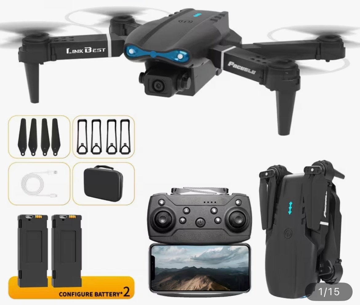 Quad Drone met camera en opbergtas + 2 extra batterijen, Audio, Tv en Foto, Ophalen of Verzenden, Zo goed als nieuw