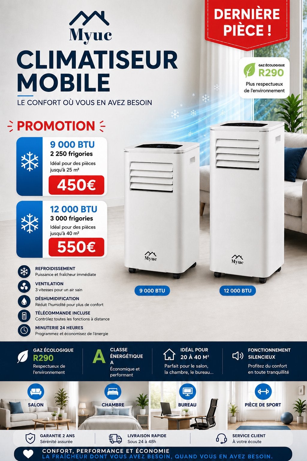 Climatiseur, Electroménager, Enlèvement, Comme neuf, Ventilation, Télécommande