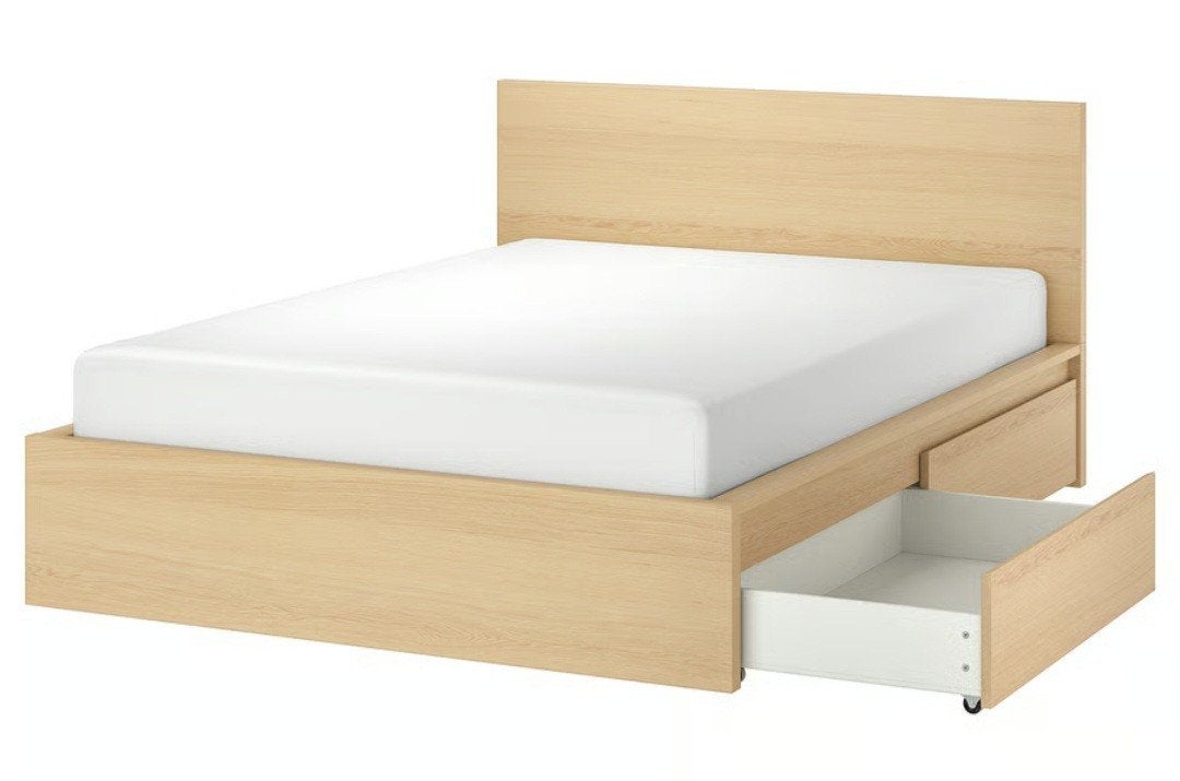 ikea  MALM 2 persoonsbed 160x200 cm met 4 laden, Huis en Inrichting, Ophalen, Overige typen, Tweepersoons, Zo goed als nieuw