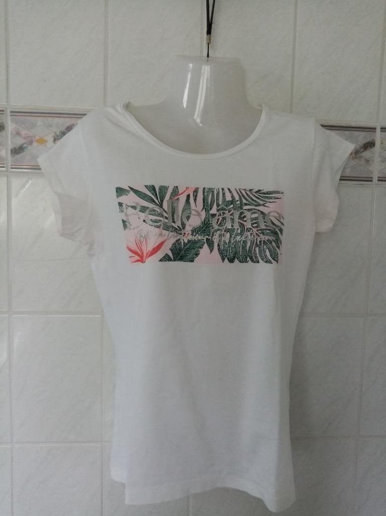 Citylife : wit t-shirt met tropische print , mt M, Maat 38/40 (M), Wit, Ophalen of Verzenden, Zo goed als nieuw