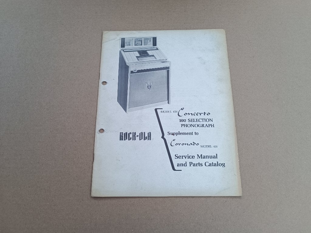 Service/Parts Catalogus Rock-Ola 434 (1965) jukebox, Envoi