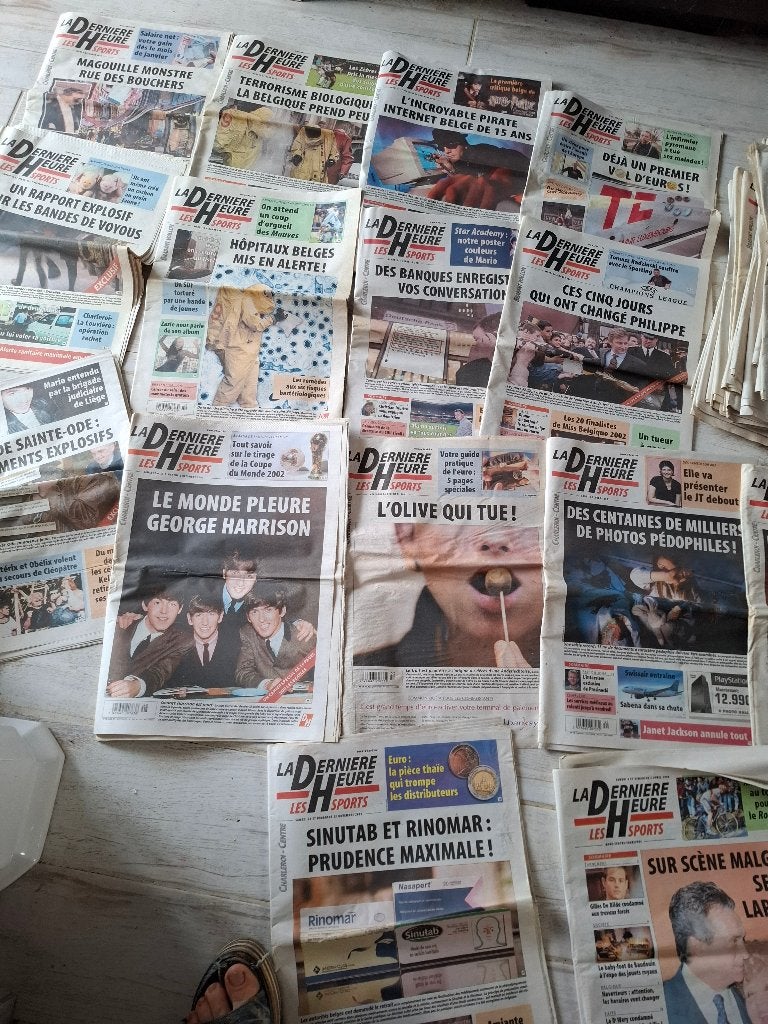 Vieux journaux de 97 à 2005 (La Dernière Heure), Collections, Enlèvement, 1980 à nos jours, Journal ou Magazine