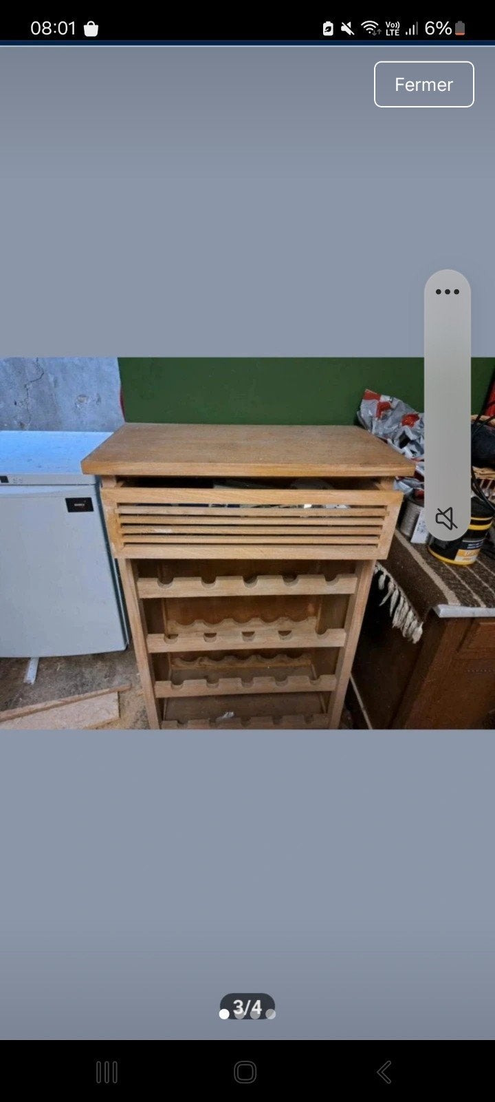 rangement pour bouteille à vin, Enlèvement