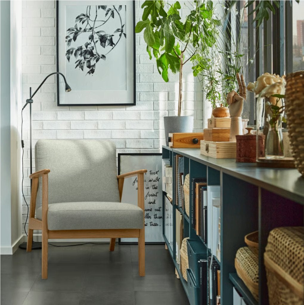 Fauteuil IKEA Ekenäset vert clair 2 pièces, Maison & Meubles, 75 à 100 cm, Bois, Enlèvement, Utilisé