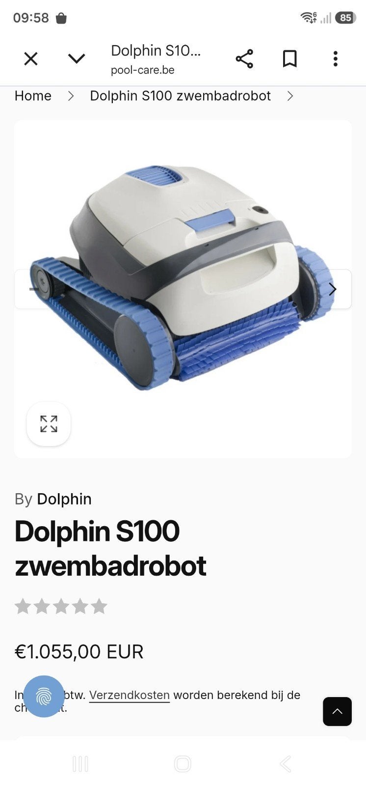 nieuwe dolphin s100 zwembadrobot, Ophalen