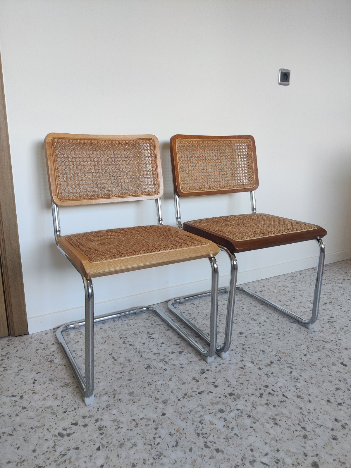 2 vintage cesca stijl stoelen, Enlèvement, Utilisé, Bois, Deux