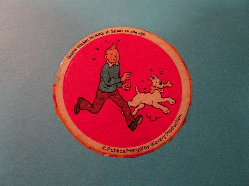Autocollant Tintin Nibb-it - (5 modèles), Collections, Enlèvement ou Envoi, Tintin, Comme neuf, Image, Affiche ou Autocollant