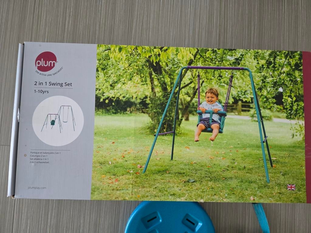 Plum schommel inclusief babyzitje en originele doos, Kinderen en Baby's, Speelgoed | Buiten | Speeltoestellen, Ophalen, Schommel