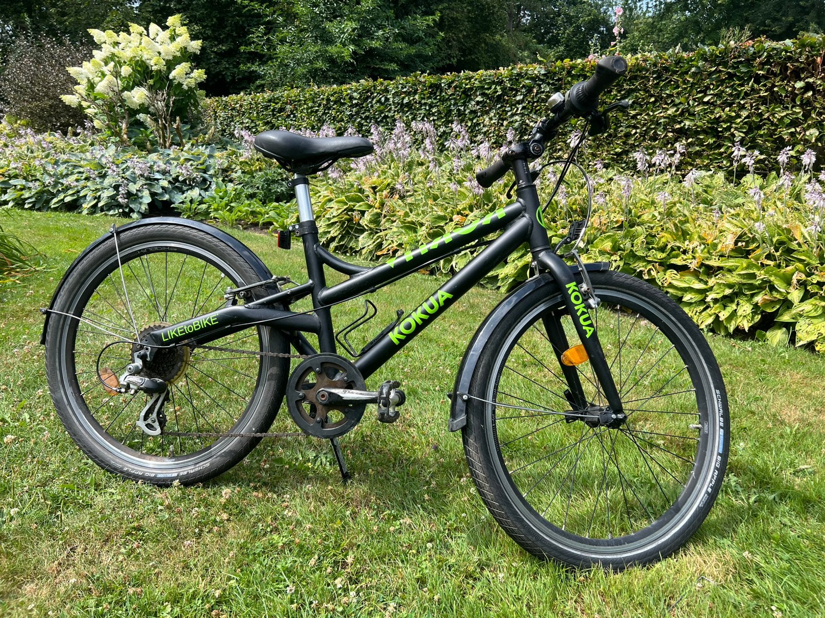 Kokua zwarte kinderfiets, Ophalen, Gebruikt, Velgrem, 16 tot 20 inch