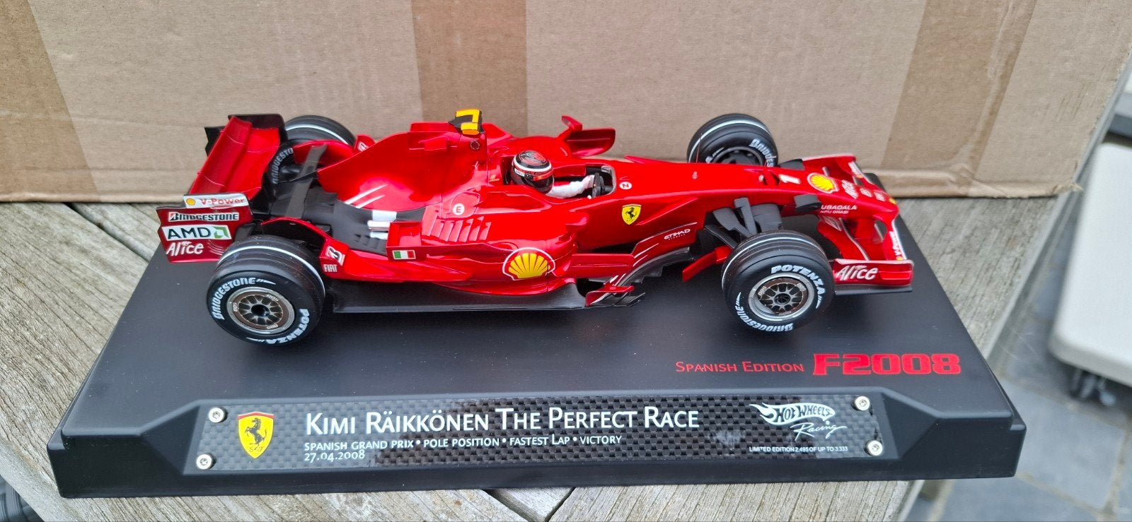 1/18 Hot Wheels Ferrari F2008 #1 K. Raikkonen    Hat Trick, Hobby en Vrije tijd, Ophalen of Verzenden, Nieuw, Auto, Hot Wheels