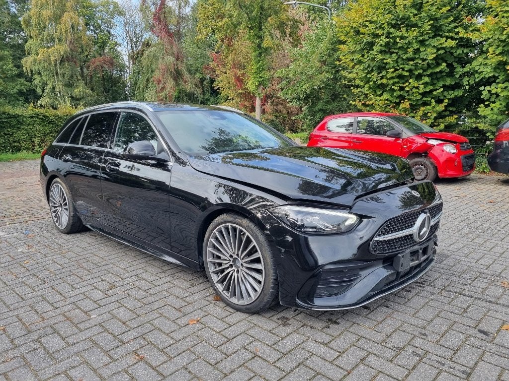 Mercedes C-klasse C180 Aut. AMG Line Pano Stoelverw Led, Autos, Cuir, Achat, Euro 6, Entretenue par le concessionnaire