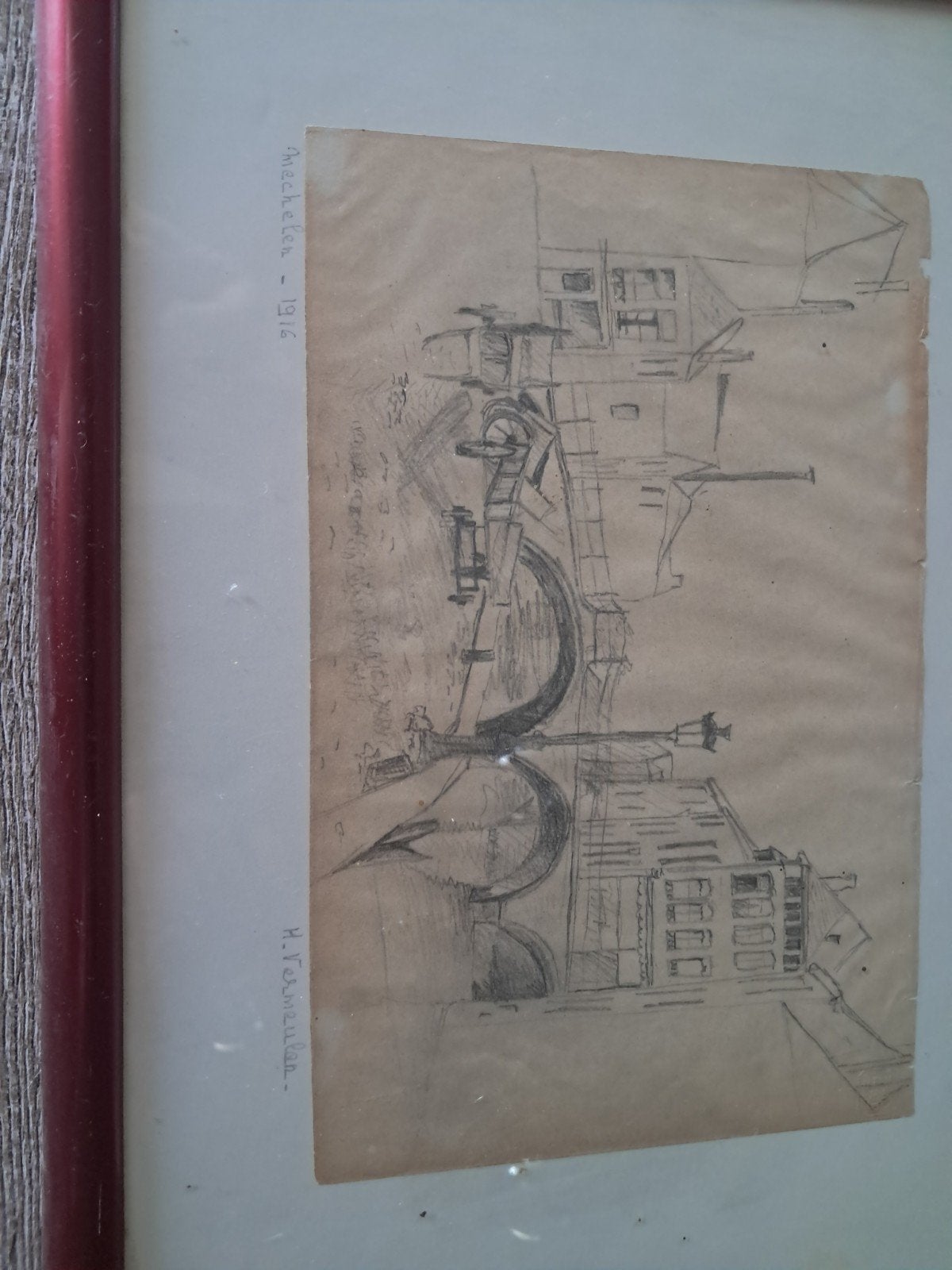 pentekening, Antiek en Kunst, Ophalen, Pasteltekening