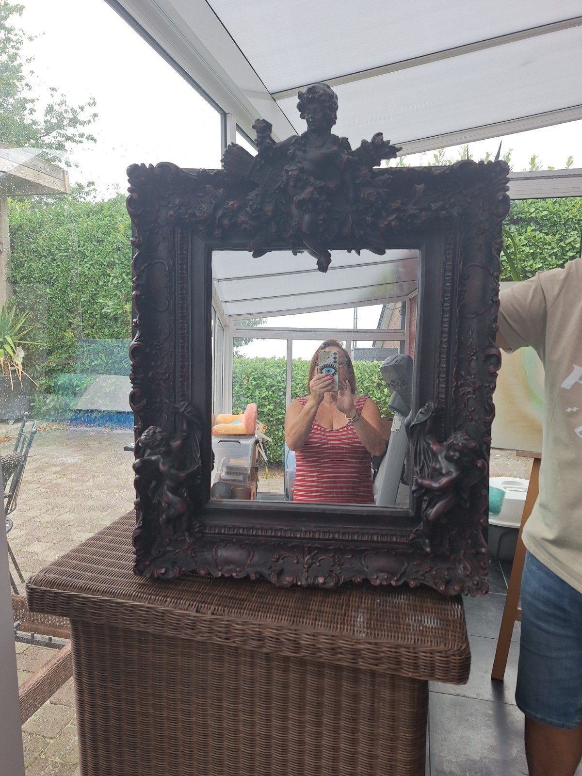 miroir avec des anges, Enlèvement, Rectangulaire