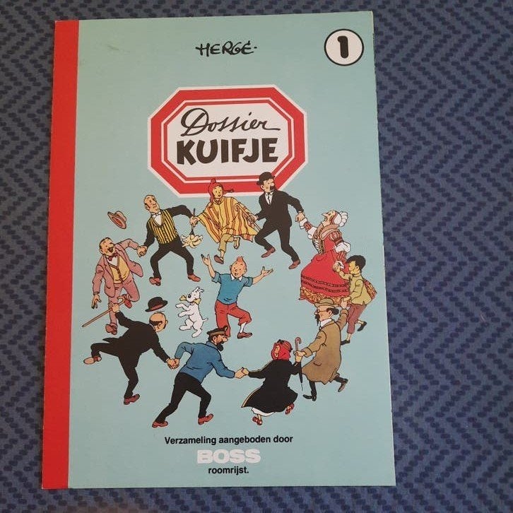 TINTIN * ÉDITION PUBLICITAIRE VINTAGE BOSS CREAM RICE* TOP *, Enlèvement, Tintin, Comme neuf, Image, Affiche ou Autocollant