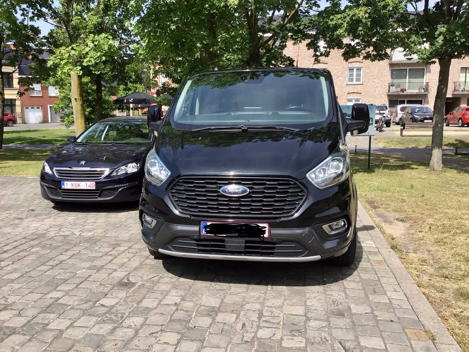 Ford Transit Custom, Auto's, Bestelwagens en Lichte vracht, 1995 cc, Leder en Stof, Zwart, Diesel