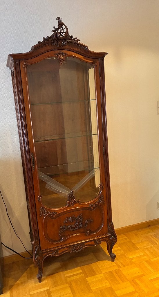 "Prachtige Louis XV Vitrinekast - Notenhout- 1900, Antiek en Kunst, Antiek | Meubels | Kasten, Ophalen of Verzenden
