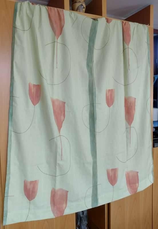 beaux rideaux vert clair avec tulipe, Enlèvement ou Envoi, Comme neuf