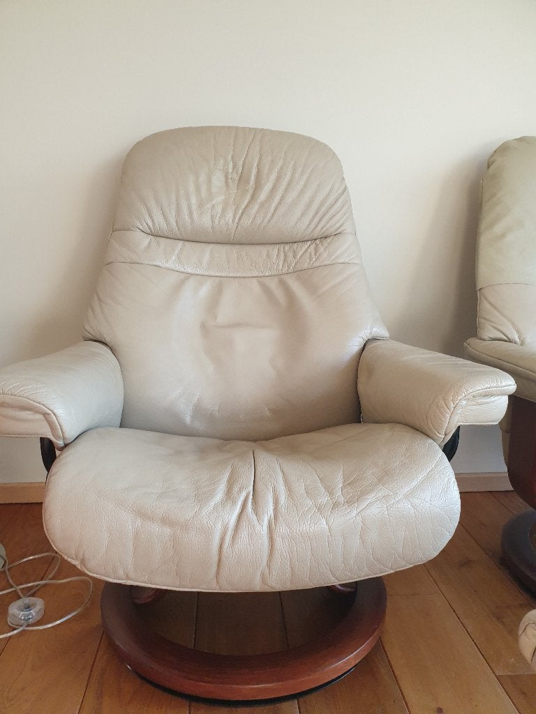 FAUTEUILS RELAX STRESSLESS + POUF POSE PIED, Enlèvement, Utilisé, Bois, Moderne