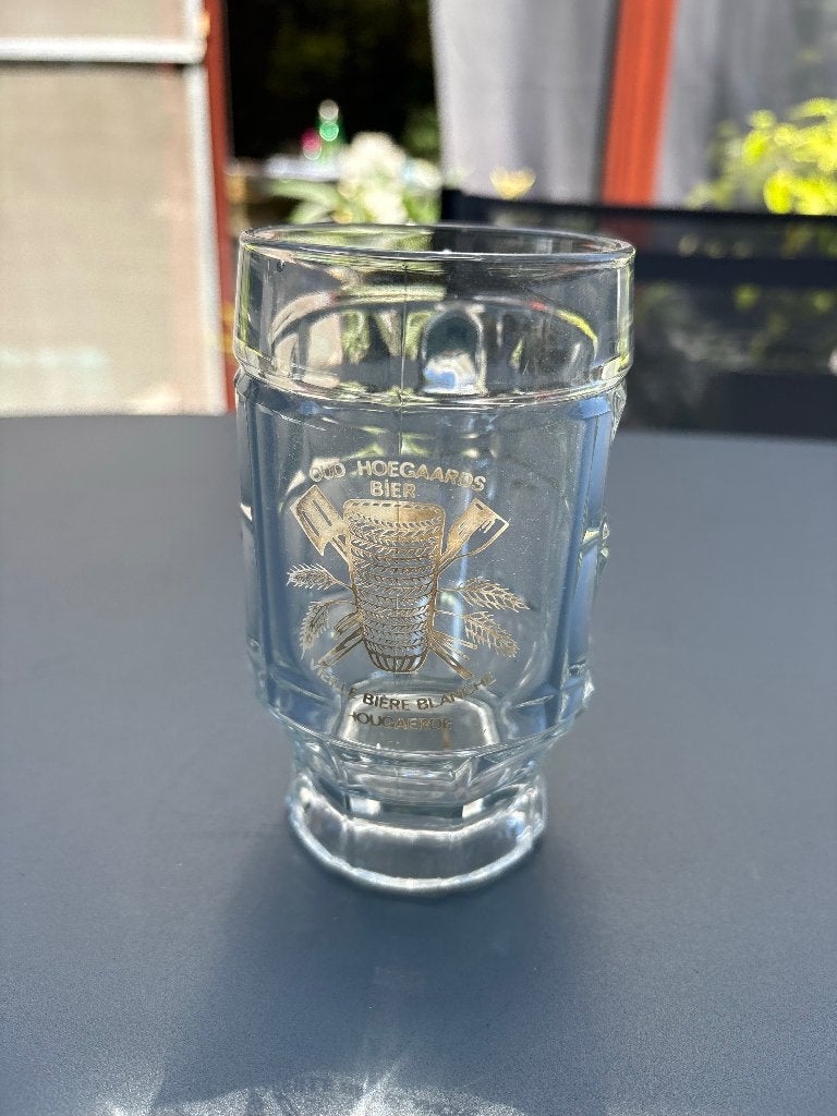 Vintage 'Oud Hoegaards Bier'-bierpul, Verzamelen, Ophalen of Verzenden, Nieuw, Glas of Glazen