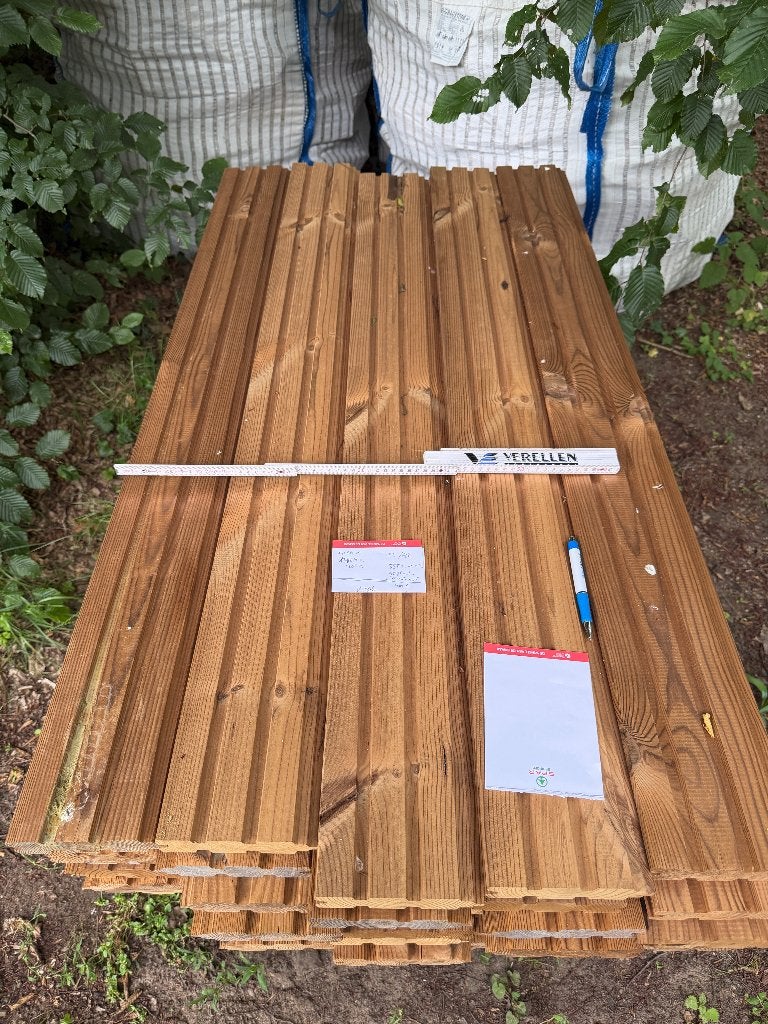 Thermowood planken 13x3x130cm - 16m², Ophalen, Nieuw, Plank, Geïmpregneerd