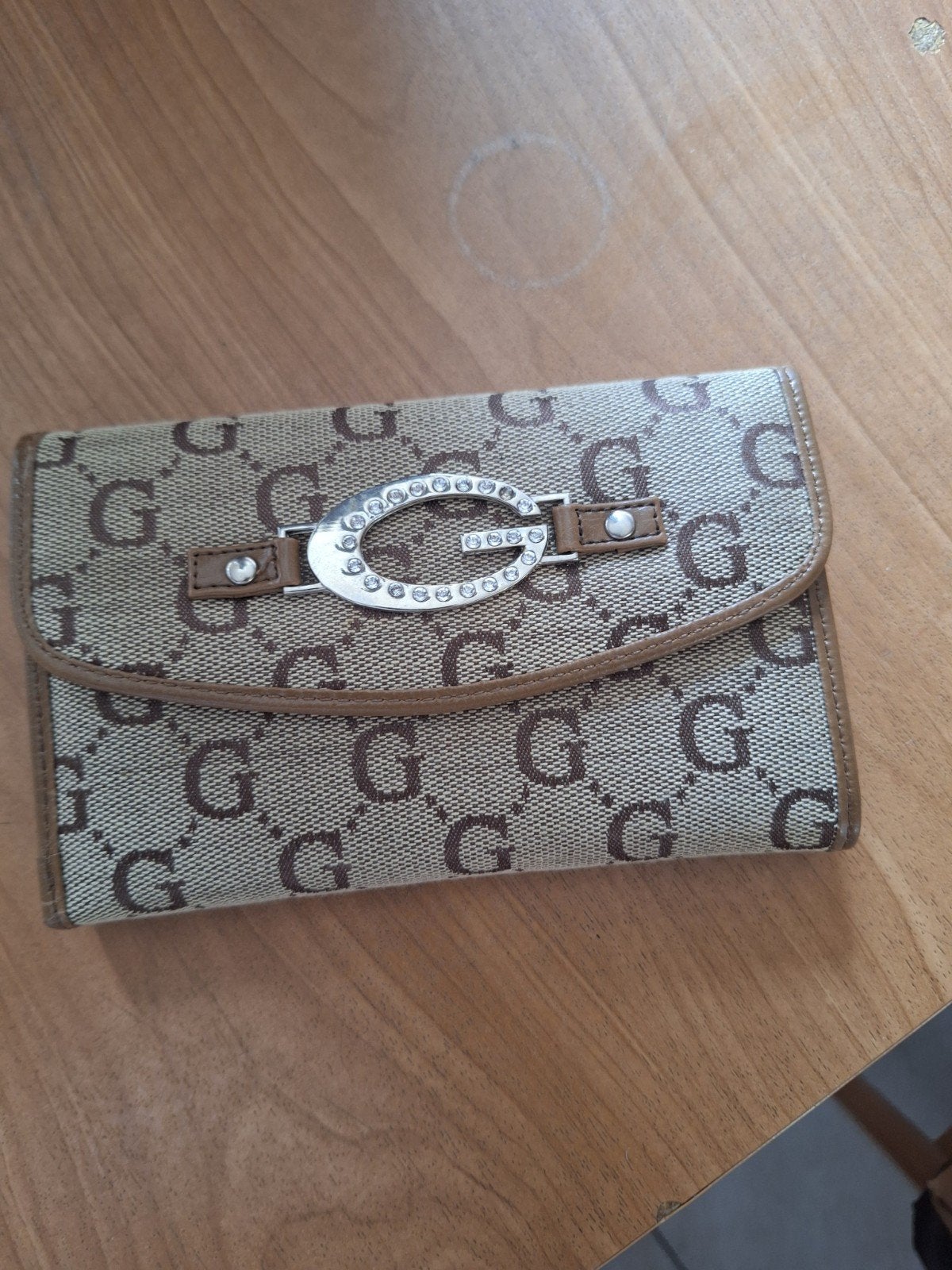 Guess portemonee, Ophalen of Verzenden, Zo goed als nieuw, Beige, Softcase