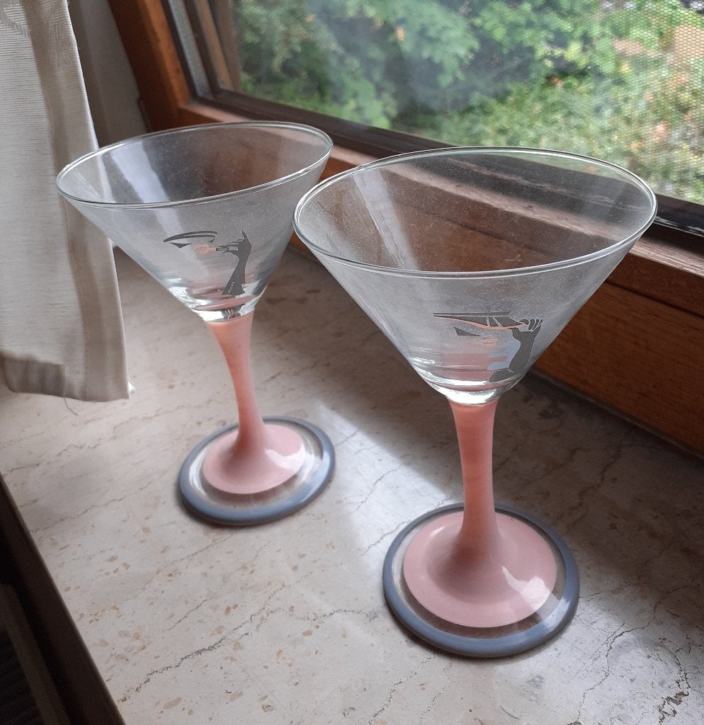 2 Vintage martiniglazen, Ophalen of Verzenden, Nieuw, Overige typen