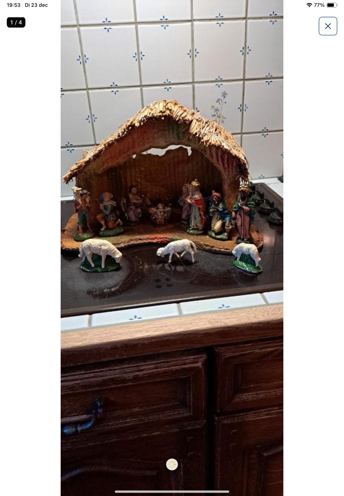 Antieke Kerststal met de originele beeldjes, Ophalen, Gebruikt