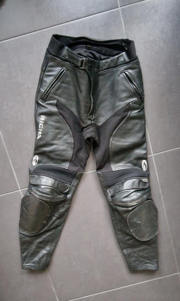 Richa motorbroek, zwart leder maat 48, Ophalen, Tweedehands, Broek | leer, Richa