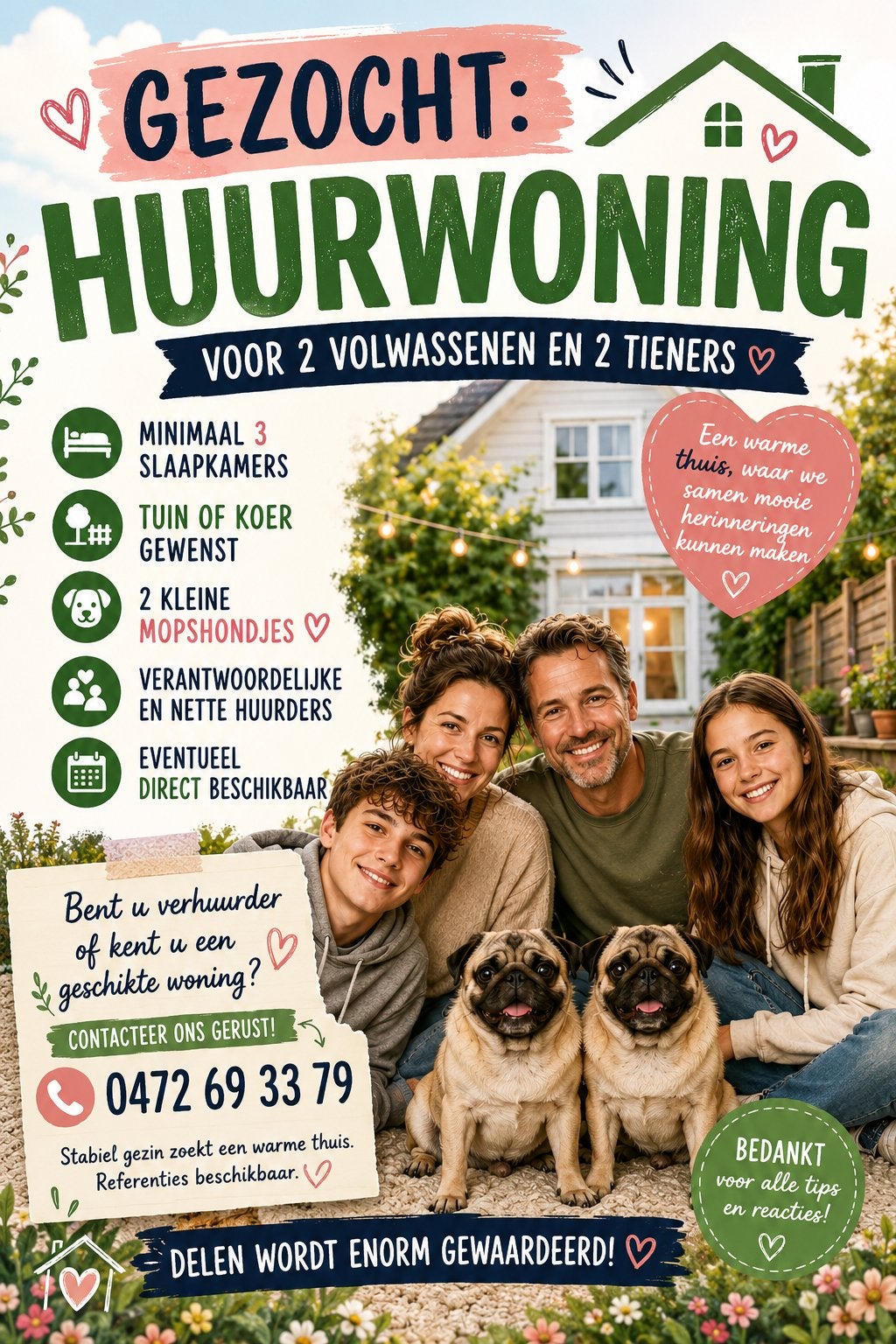 Woning gezocht moest iemand iets weten, Immo
