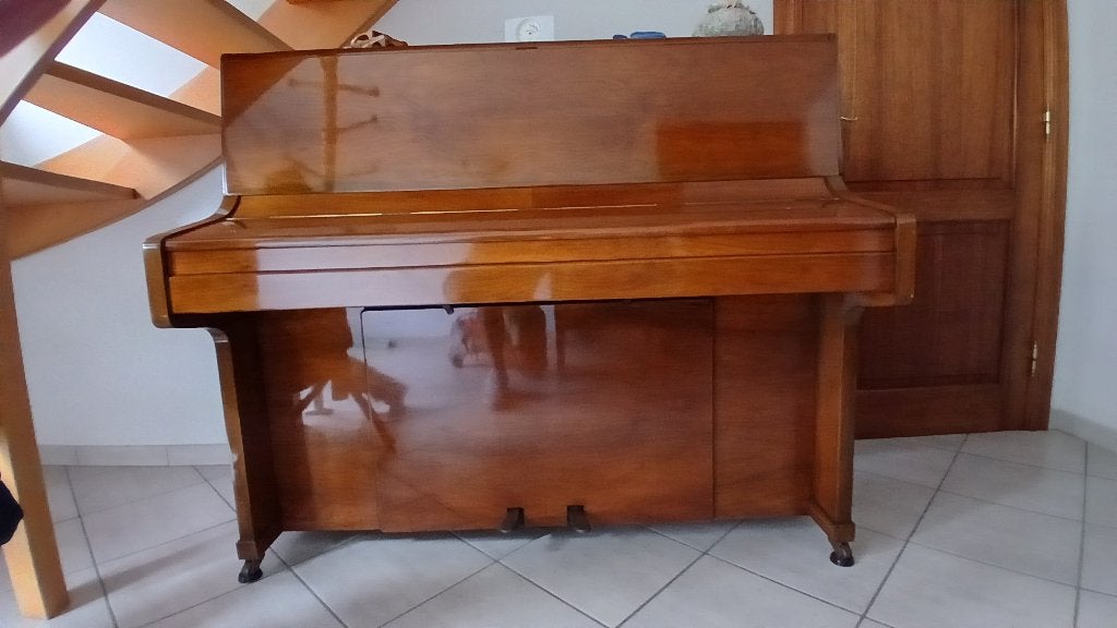 Piano droit Wiener, Brillant, Comme neuf, Brun, Enlèvement