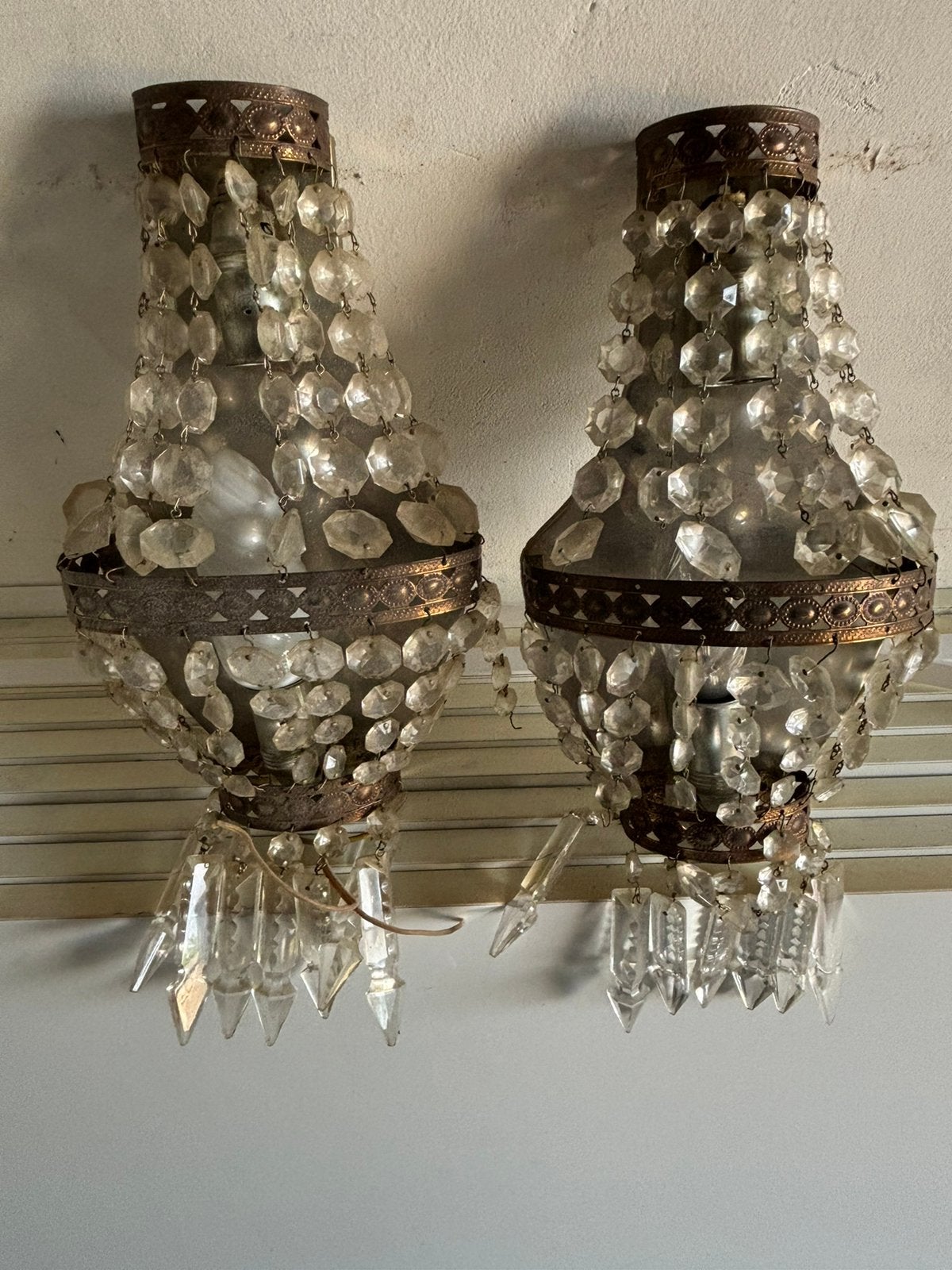 Lustres VINTAGE en bronze, Ophalen of Verzenden, Zo goed als nieuw