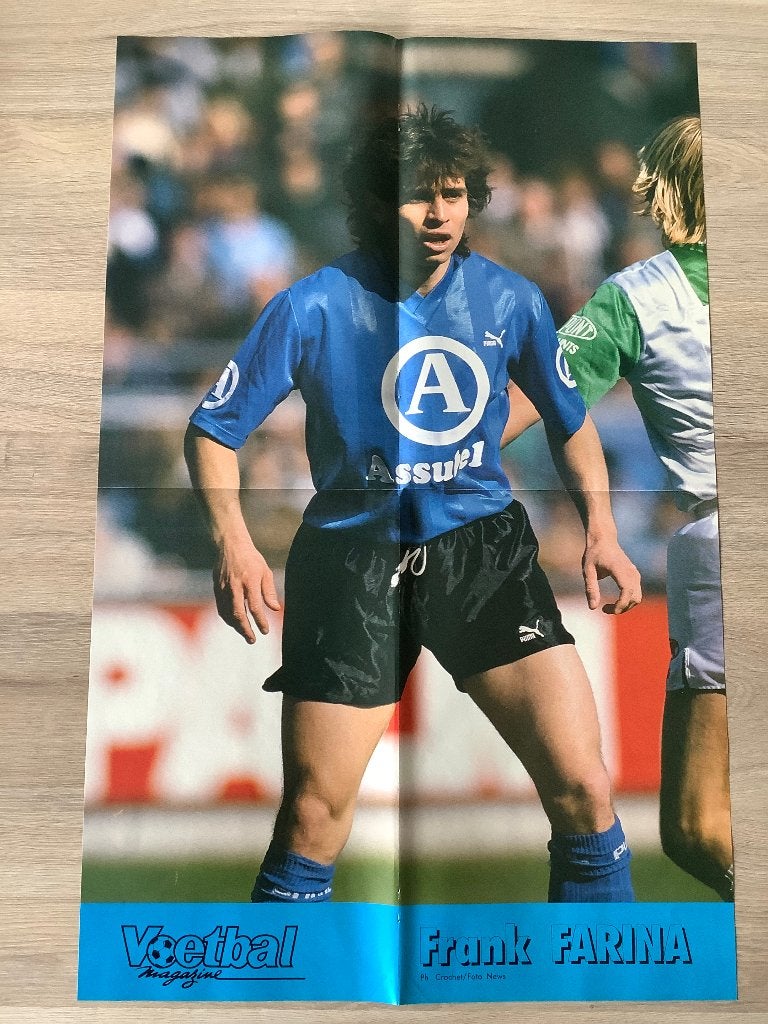 Grote poster Frank Farina Club Brugge, Enlèvement ou Envoi, Comme neuf, Affiche, Image ou Autocollant