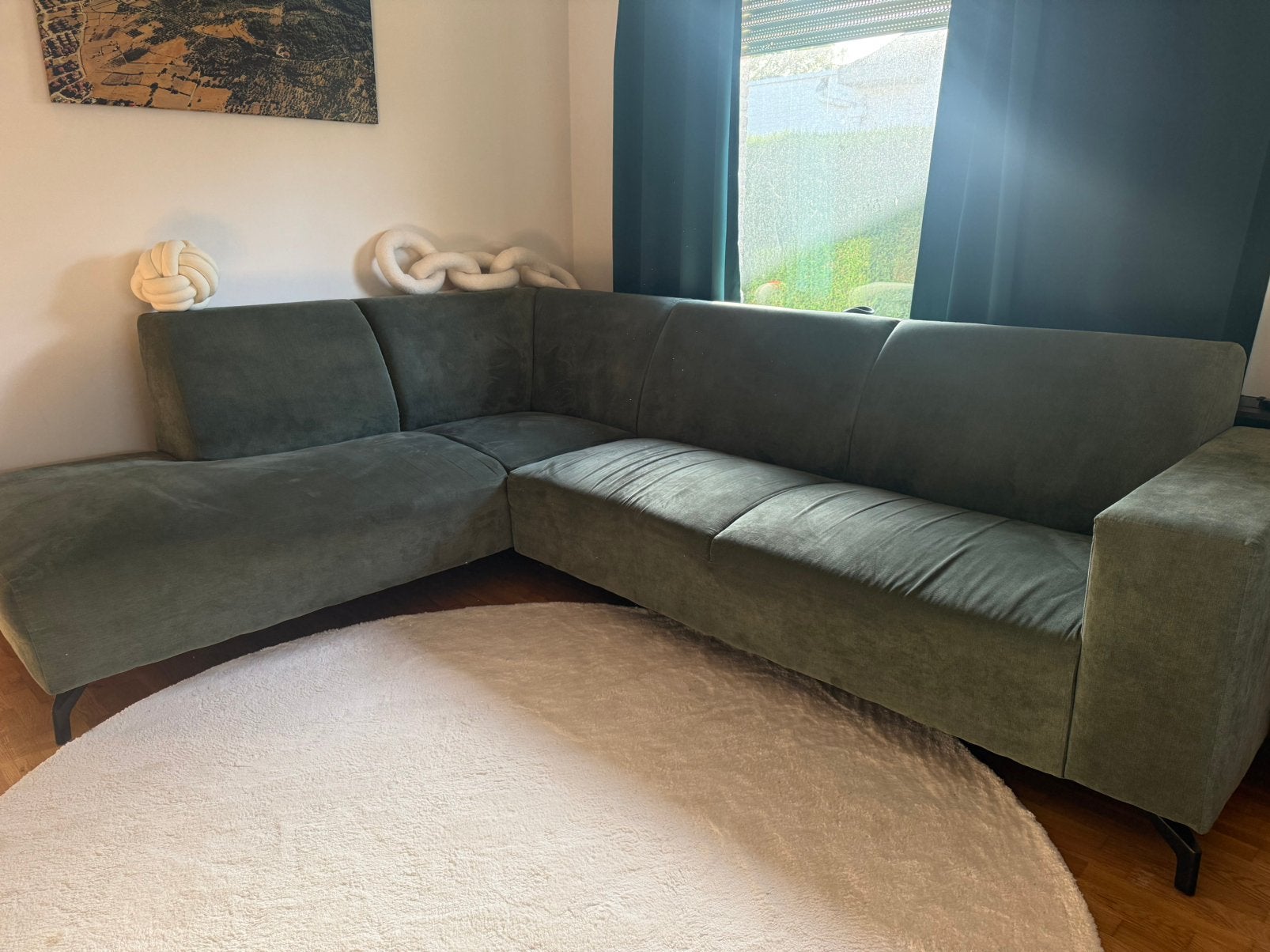 Groene loungebank, Huis en Inrichting, Ophalen, Gebruikt, Stof