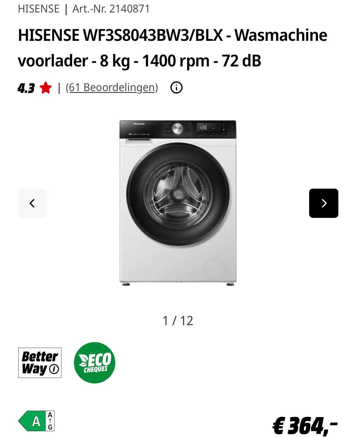 Machine à laver, 6 à 8 kg, Enlèvement, Comme neuf