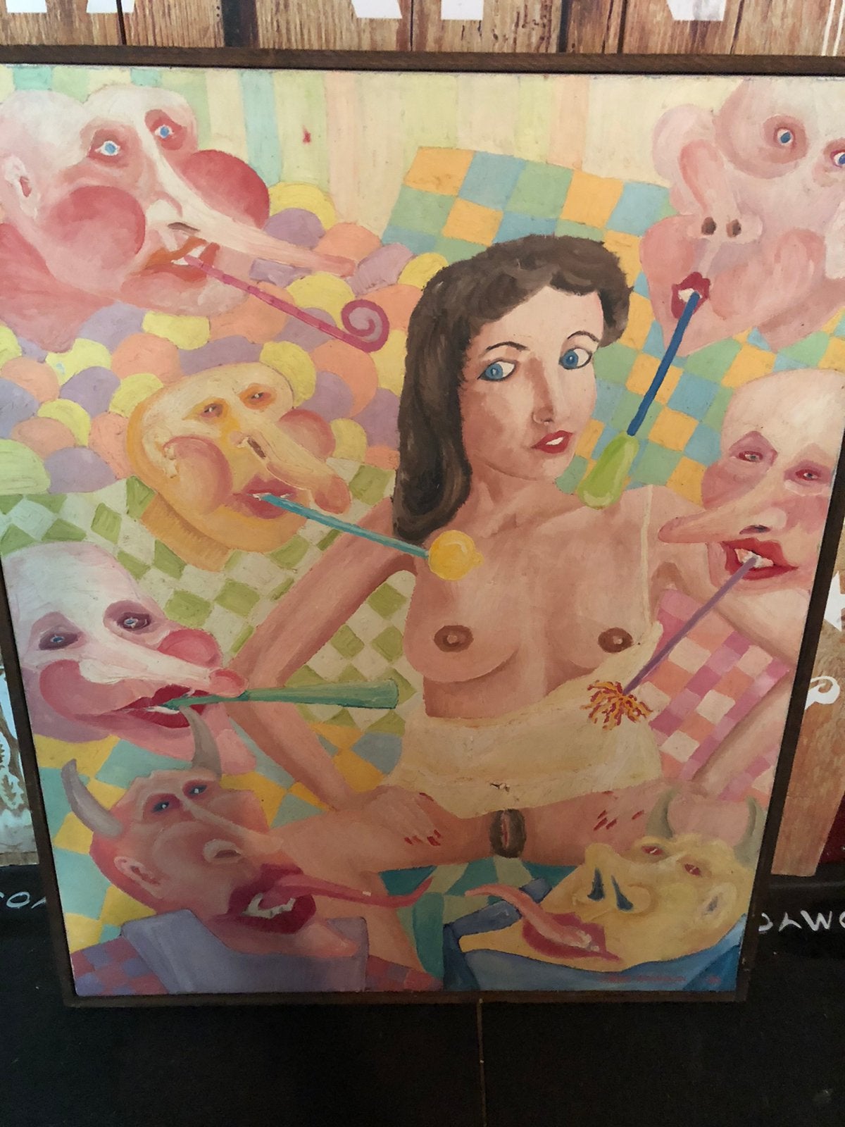 Portrait surréaliste original de Steven Winderickx, Antiquités & Art, Art | Peinture | Moderne, Enlèvement, Portrait