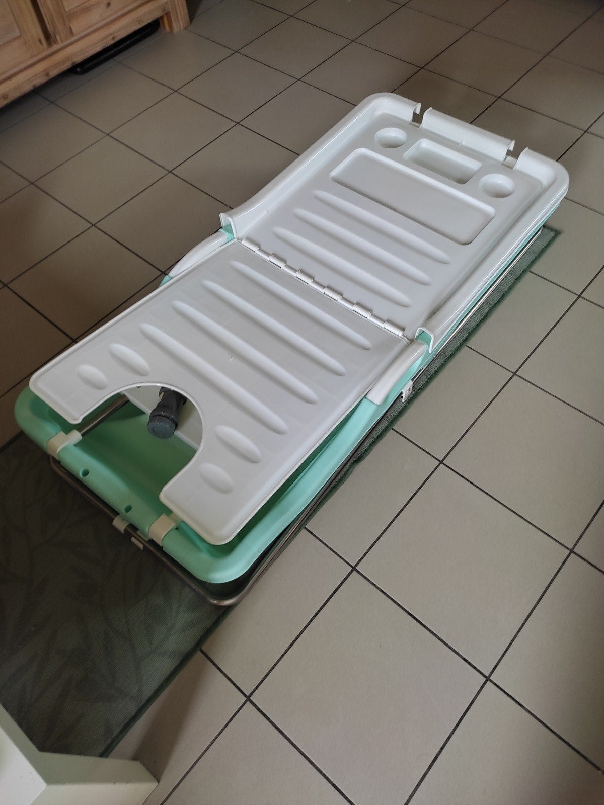 Opvouwbaar zitbad/Ligbad voor volwassenen-Mintgroen., Caravanes & Camping, Matelas pneumatiques, Enlèvement, Utilisé, 1 personne